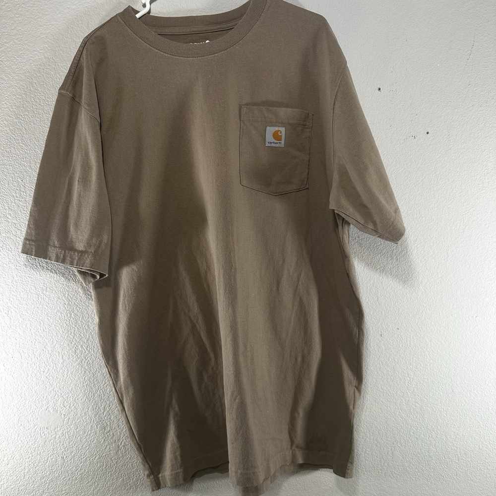 Carhartt Men's Short Sleeve Round Neck Loose‎ Fit T-Shirt Tan Size Large Tall
